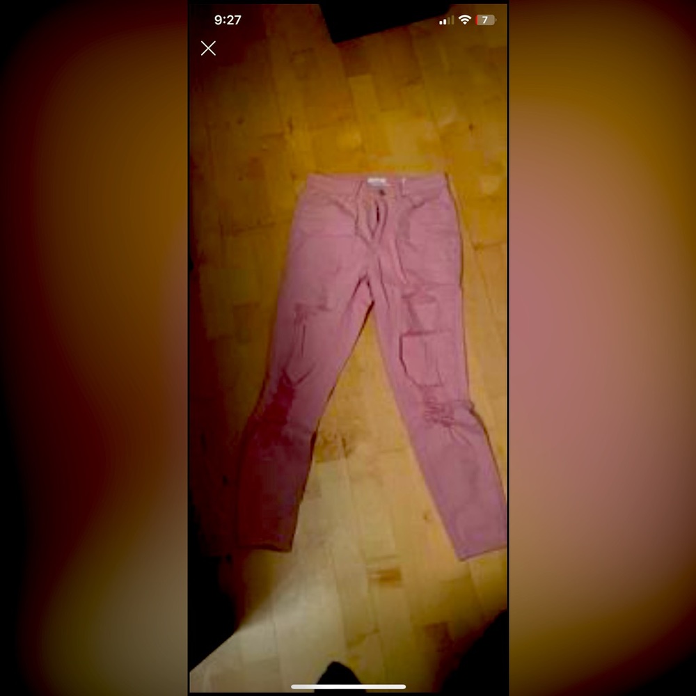 pink size 7 high waisted skinny jeans